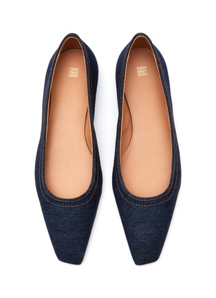 Detail View - Click To Enlarge - TOTEME - SQUARE TOE DENIM BALLET FLATS