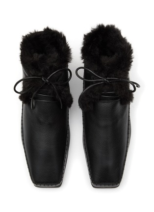 Detail View - Click To Enlarge - TOTEME - Shearling Leather Square Toe Moccasins