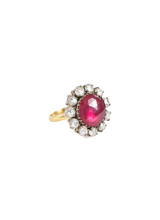 Main View - Click To Enlarge - AMRAPALI LONDON - ‘VICTORIAN’ DIAMOND RUBY 18K YELLOW GOLD SILVER RING