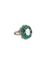 Main View - Click To Enlarge - AMRAPALI LONDON - ‘Victorian’ Diamond Emerald 18K White Gold Silver Ring