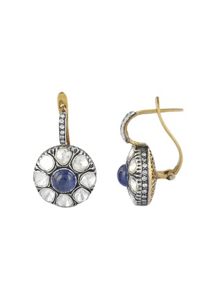 Main View - Click To Enlarge - AMRAPALI LONDON - ‘VICTORIAN’ DIAMOND SAPPHIRE 14K YELLOW GOLD EARRINGS