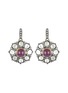 Main View - Click To Enlarge - AMRAPALI LONDON - ‘VICTORIAN’ DIAMOND RUBY 14K YELLOW GOLD SILVER EARRINGS
