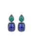 Main View - Click To Enlarge - AMRAPALI LONDON - ‘Victorian’ Diamond Emerald Tanzanite 18K Gold Silver Earrings
