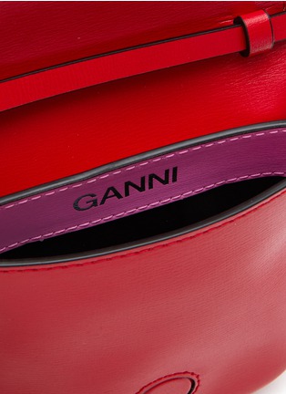 Detail View - Click To Enlarge - GANNI - ‘BANNER’ RECYCLED LEATHER NANO SADDLE BAG