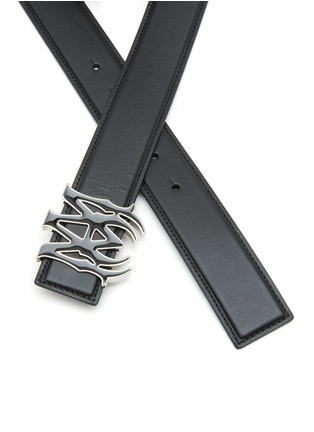 Detail View - Click To Enlarge - AMIRI - NAPPA LEATHER LOGO BUCKLE BELT
