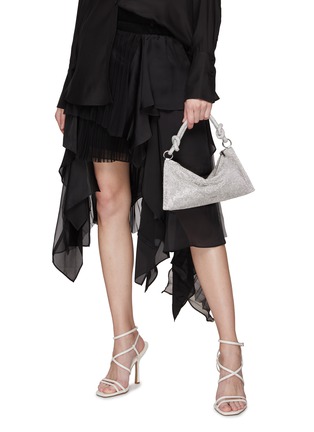 Figure View - Click To Enlarge - CULT GAIA - ‘Hera’ Knotted Top Handle Crystal Embellished Slouchy Shoulder Bag