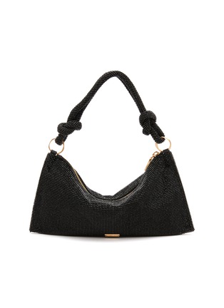 Main View - Click To Enlarge - CULT GAIA - ‘Hera’ Knotted Top Handle Crystal Embellished Slouchy Shoulder Bag