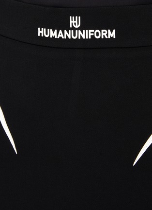 - HUMANUNIFORM - ‘Machete’ Contrasting Leather Panel Short Skirt