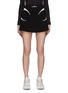 Main View - Click To Enlarge - HUMANUNIFORM - ‘Machete’ Contrasting Leather Panel Short Skirt