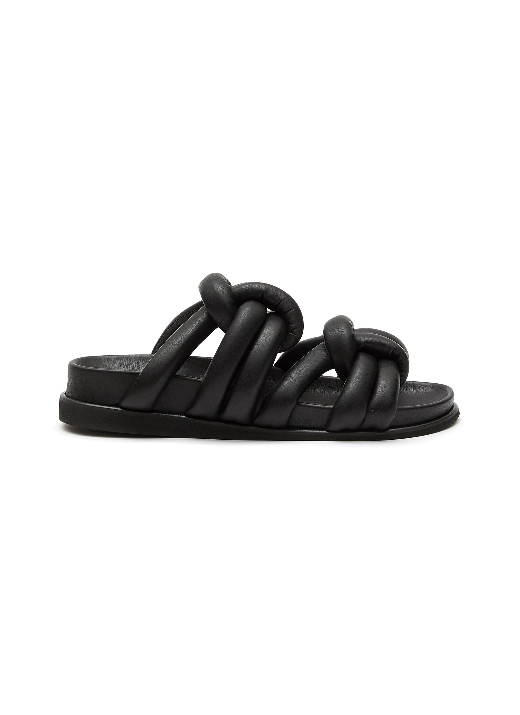 AERA ‘ANNA' DOUBLE KNOT NAPPA EFFECT VEGAN LEATHER SANDALS