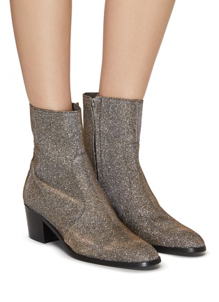Figure View - Click To Enlarge - AERA - ‘Steffy’ Metallic Lurex Ankle Boots