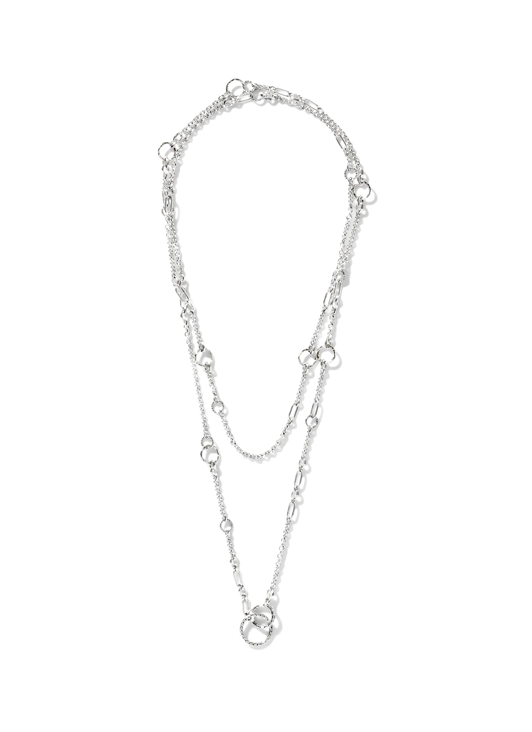 JOHN HARDY ‘CLASSIC CHAIN' STERLING SILVER HAMMERED SAUTOIR NECKLACE