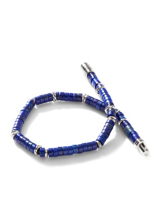 Detail View - Click To Enlarge - JOHN HARDY - ‘CLASSIC CHAIN’ HEISHI STERLING SILVER LAPIS LAZULI BEADS BRACELET