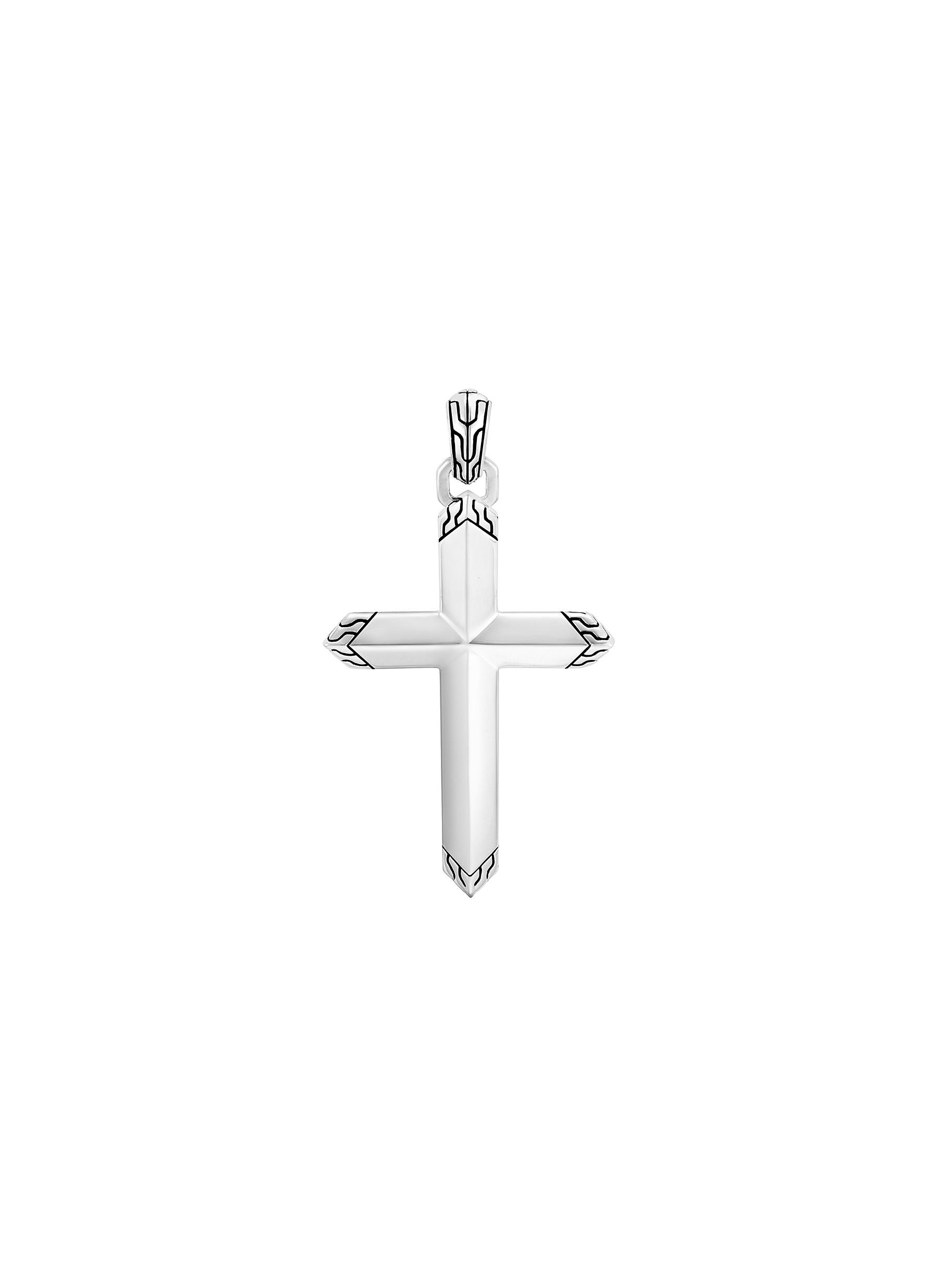 â€˜Classic Chain’ Engraved Silver Cross Pendant
