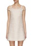 Main View - Click To Enlarge - GIAMBATTISTA VALLI - Lace Panel Off-Shoulder Sequin Embellished Tweed Mini Dress