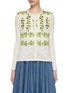 Main View - Click To Enlarge - GIAMBATTISTA VALLI - Floral Embroidery Cashmere Silk Knit Cardigan