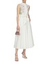 Figure View - Click To Enlarge - GIAMBATTISTA VALLI - Floral Embroidery Sleeveless Cotton Poplin Midi Dress