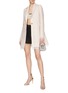 Figure View - Click To Enlarge - GIAMBATTISTA VALLI - Sequin Embellished Lace Trim A-Line Tweed Coat