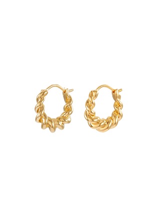 Main View - Click To Enlarge - MISSOMA - ‘TWISTED HELICAL’ GOLD PLATED MINI TIDAL HOOP EARRINGS