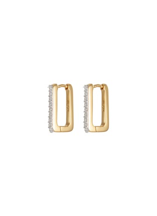 Main View - Click To Enlarge - MISSOMA - ‘TWISTED’ PAVE OVATE HUGGIE EARRINGS