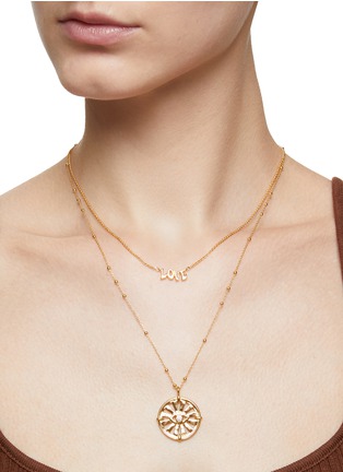 Figure View - Click To Enlarge - MISSOMA - ‘PEACE & LOVE’ GOLD-TONED METAL SHARE THE LOVE PENDANT NECKLACE