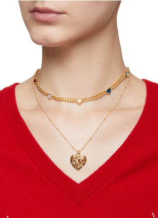 Figure View - Click To Enlarge - MISSOMA - ‘PEACE & LOVE’ GOLD-TONED METAL GROOVY HEART PENDANT NECKLACE
