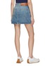 Back View - Click To Enlarge - LOEWE - Anagram Embroidery Asymmetric Washed Denim Mini Skirt