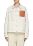 Main View - Click To Enlarge - LOEWE - LONG SLEEVE ANAGRAM LEATHER PATCH WORKWEAR JACKET