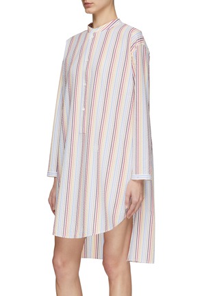 Detail View - Click To Enlarge - LOEWE - Detachable Collar Rainbow Stripe Shirt Dress