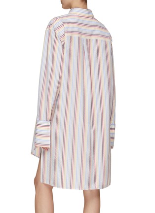 Back View - Click To Enlarge - LOEWE - Detachable Collar Rainbow Stripe Shirt Dress