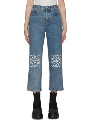 Main View - Click To Enlarge - LOEWE - ANAGRAM CROPPED JEANS