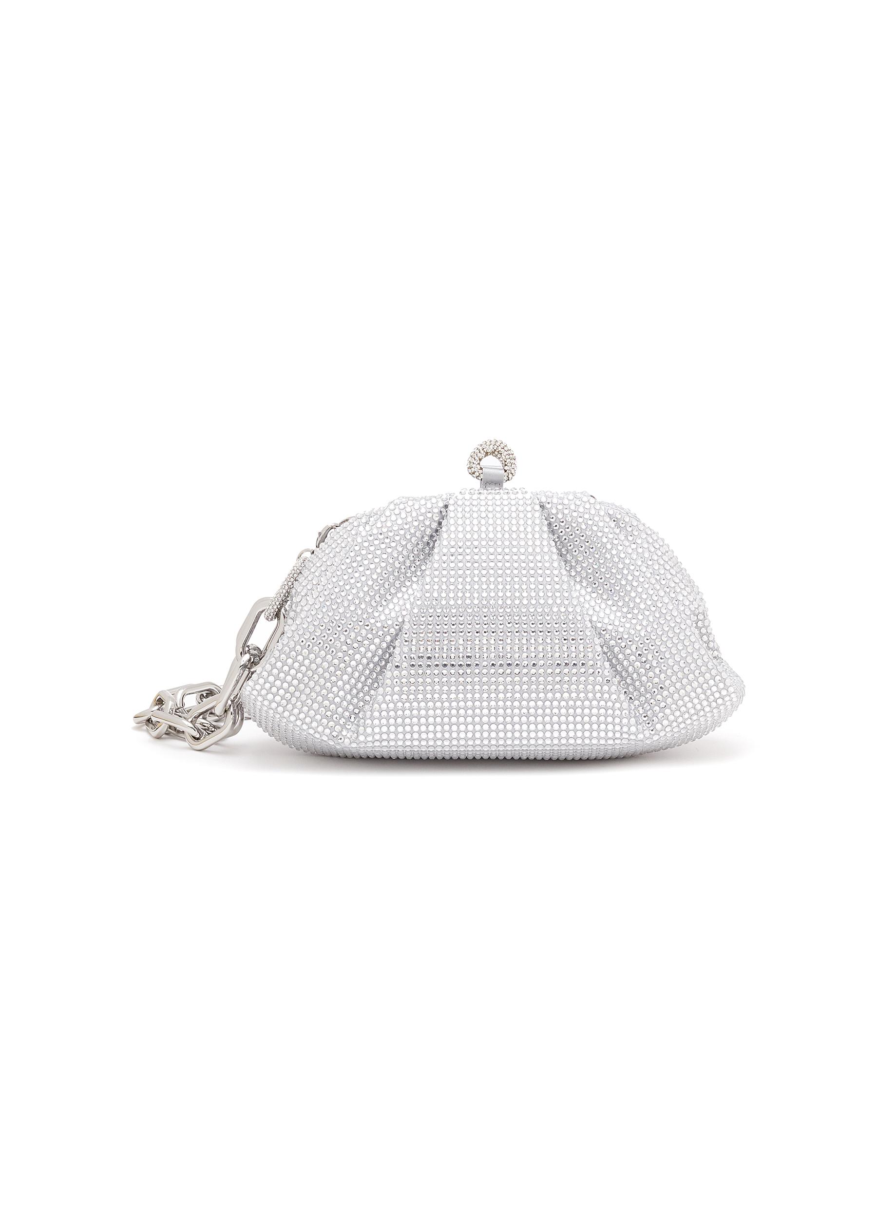 Judith Leiber Gemma Crystal-embellished Clutch-on-chain In Metallic