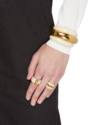 Figure View - Click To Enlarge - AURÉLIE BIDERMANN - ‘KATT’ GOLD PLATED THICK BAKELITE RING
