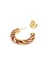 AURÉLIE BIDERMANN - ‘LIWA’ GOLD PLATED METAL BAKELITE SWIRL MOTIF HOOP EARRINGS