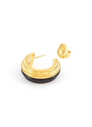 Detail View - Click To Enlarge - AURÉLIE BIDERMANN - ‘LAYLA’ GOLD PLATED METAL BAKELITE HOOP EARRINGS