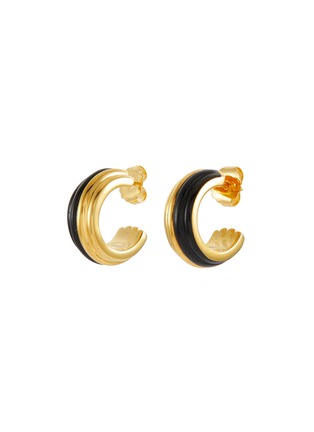 Main View - Click To Enlarge - AURÉLIE BIDERMANN - ‘LAYLA’ GOLD PLATED METAL BAKELITE HOOP EARRINGS