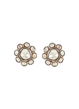 Main View - Click To Enlarge - AMRAPALI LONDON - Diamond 18K Gold Silver Stud Earring