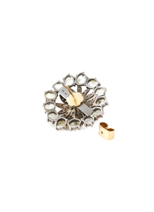 Detail View - Click To Enlarge - AMRAPALI LONDON - Diamond 14K Gold Silver Floral Stud Earring