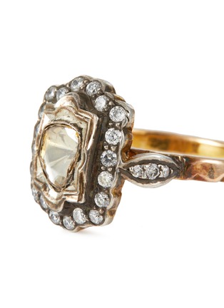 Detail View - Click To Enlarge - AMRAPALI LONDON - Diamond 14K Gold Silver Engraved Ring