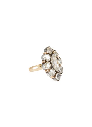Main View - Click To Enlarge - AMRAPALI LONDON - Diamond 18K Gold Silver Oval Ring
