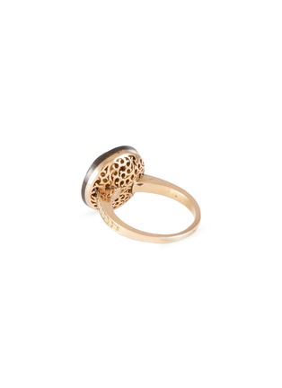 Figure View - Click To Enlarge - AMRAPALI LONDON - Diamond 14K Gold Silver Engraved Ring