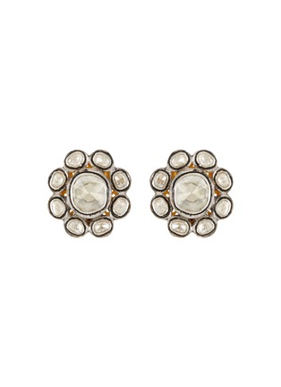 Main View - Click To Enlarge - AMRAPALI LONDON - DIAMOND 18K YELLOW GOLD SILVER EARRINGS