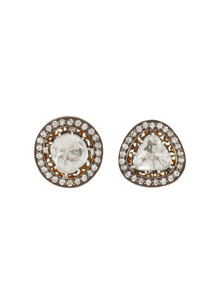 Main View - Click To Enlarge - AMRAPALI LONDON - DIAMOND 14K YELLOW GOLD SILVER EARRINGS