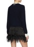 Back View - Click To Enlarge - MIU MIU - BUTTON EMBELLISHED CREWNECK CASHMERE KNIT CARDIGAN