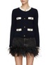 Main View - Click To Enlarge - MIU MIU - BUTTON EMBELLISHED CREWNECK CASHMERE KNIT CARDIGAN