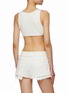 Back View - Click To Enlarge - MIU MIU - Crystal Embellished Scoop Neck Cropped Tank Top