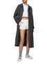 Figure View - Click To Enlarge - MIU MIU - Logo Emboidered Hidden Placket Single Breasted Long Coat
