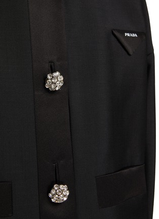  - PRADA - CRYSTAL EMBELLISHED BUTTON CREWNECK JACKET