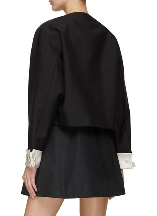 Back View - Click To Enlarge - PRADA - CRYSTAL EMBELLISHED BUTTON CREWNECK JACKET