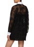 Back View - Click To Enlarge - PRADA - Lace Contrast Point Collar Long Sleeve Mini Dress